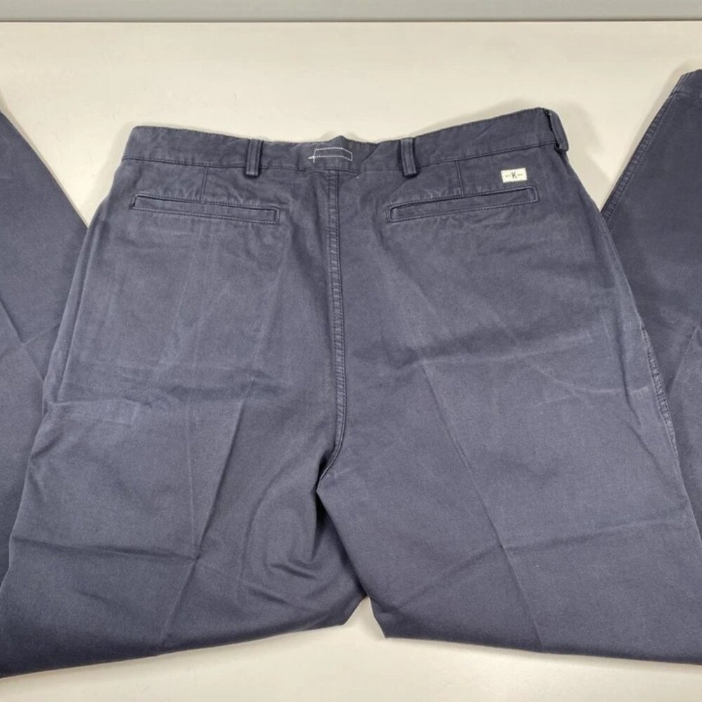 NEW KNICKERBOCKER  Single Pleat Trousers Navy Blue Size 36 | Relaxed Tapered - Picture 3 of 8